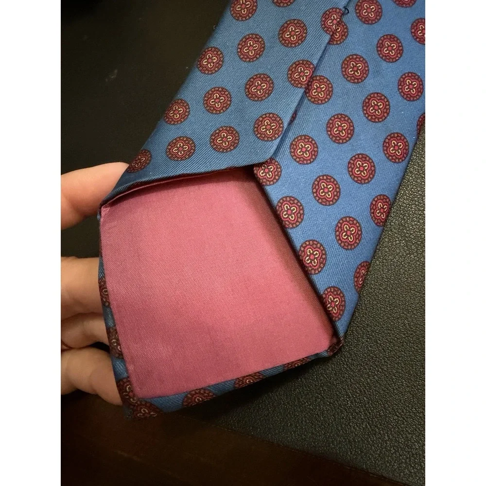 John Henry Silk Tie Navy With Paisley!
